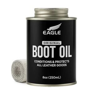 Eagle Leather Boot Oil 8.45oz‎ w/ Applicator & Towel for Boots Bags Jackets